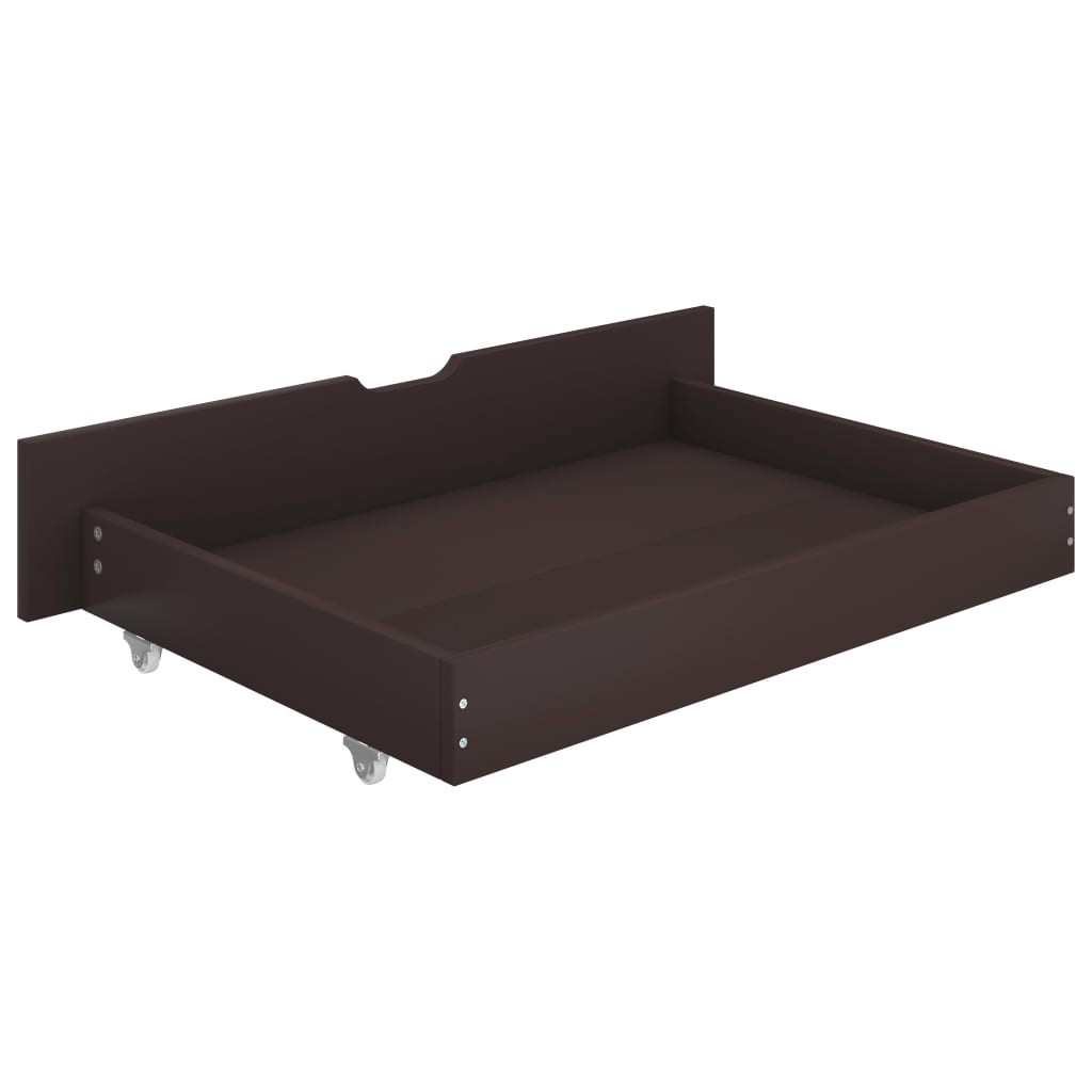 Canopy Bed Frame with 2 Drawers Dark Brown Pine Wood 160x200 cm